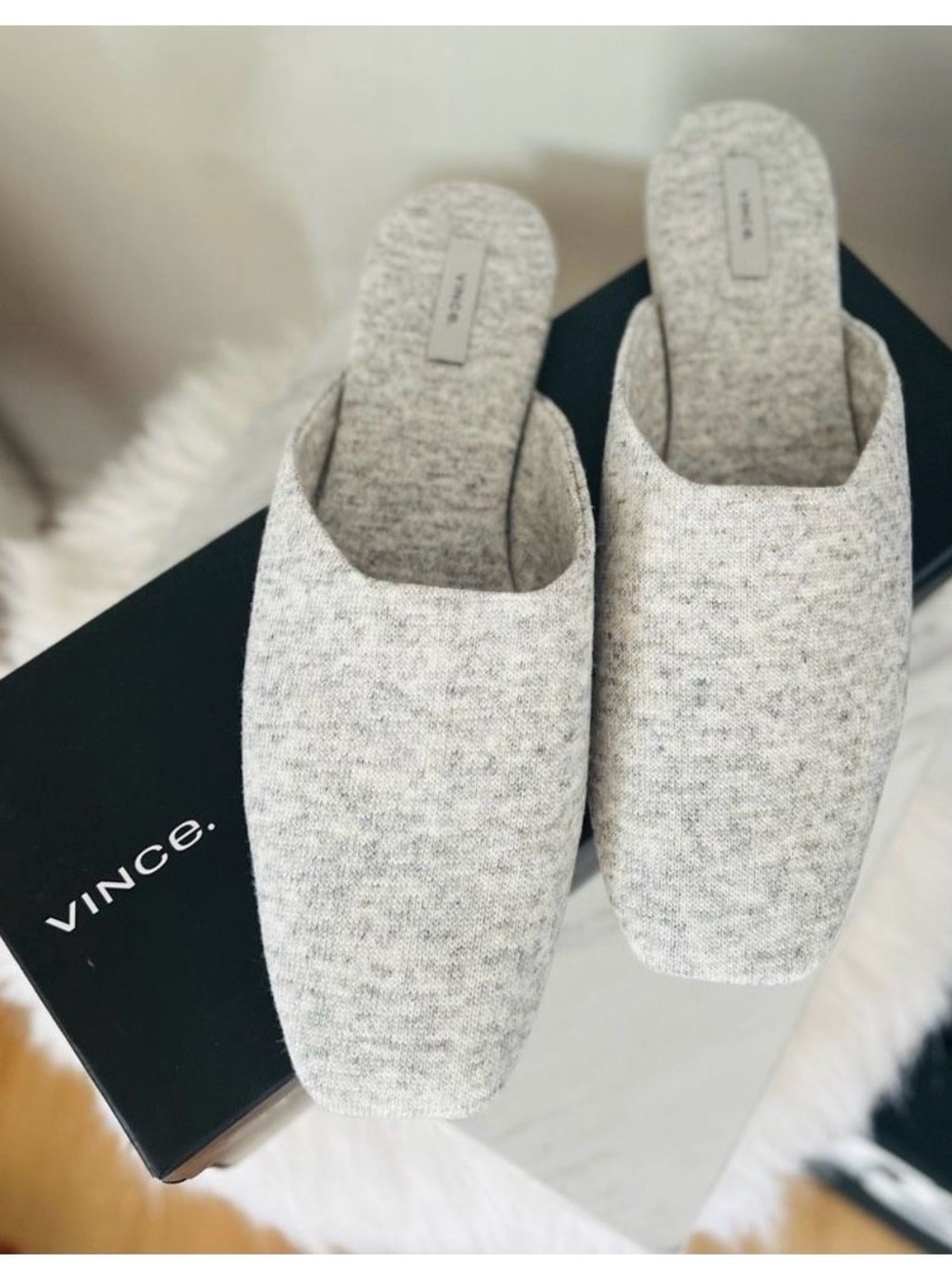 VINCE Callum Slipper, Cashmere Blend Luxury Comfort, Gray, Size 8.5